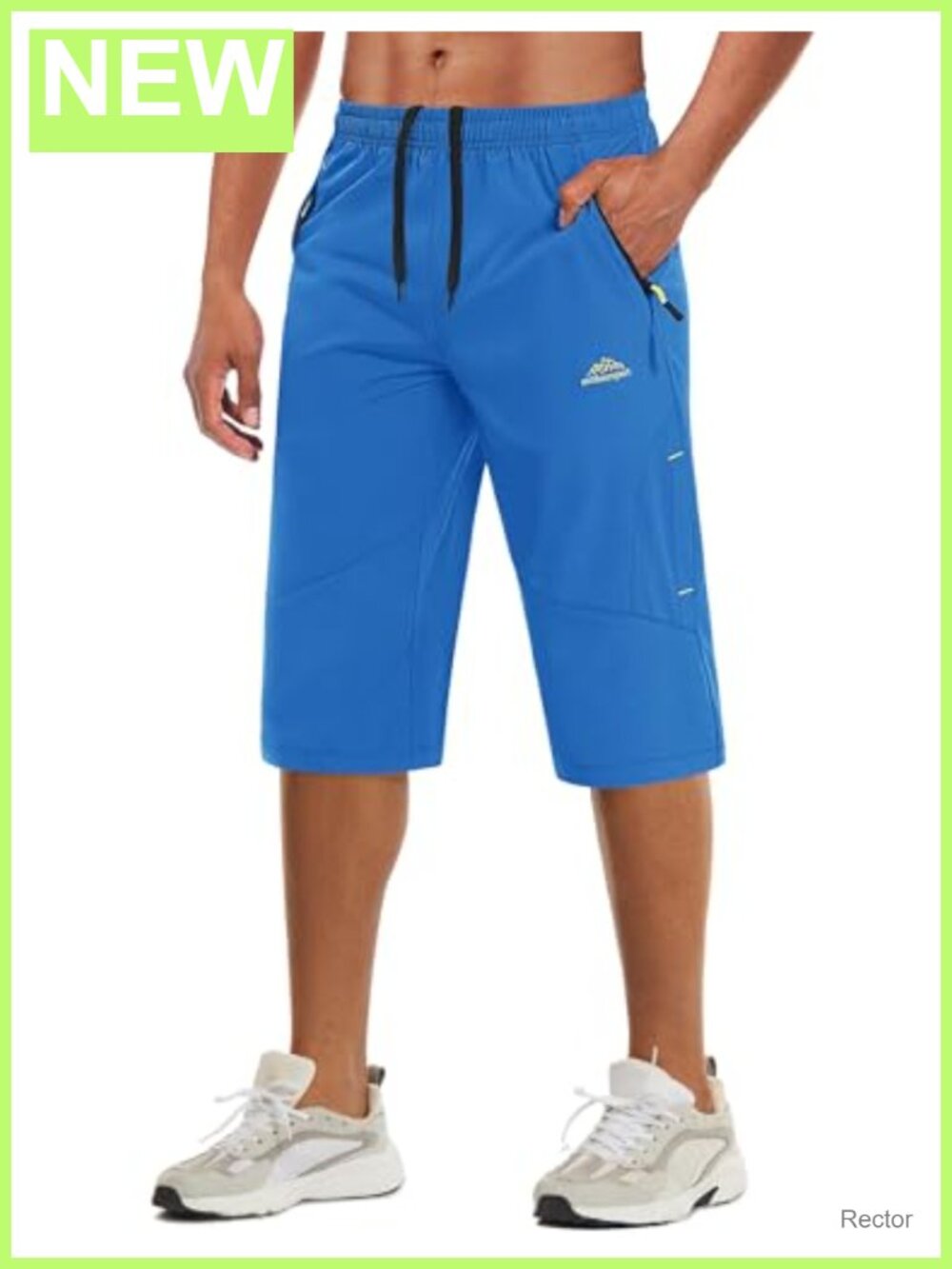 Men's Quick Dry Capri Shorts with Zipper Pockets for Hiking & Workout